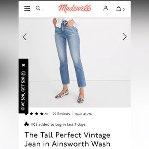 Madewell perfect vintage jeans